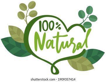 Love to organic food, dieting nutrition, natural lettering and heart isolated on white background. Logo appearance mockup for selling natural goods, environmentally friendly products, healthy food