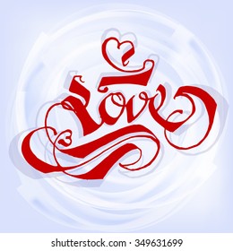 LOVE original custom hand lettering for postcards or invitations