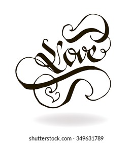 LOVE original custom hand lettering for postcards or invitations