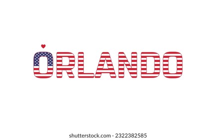 I love Orlando, Love Orlando, Orlando, Orlando Vector, City of United States, City of United States of America, Flag of United States, I love United States, Love, Vector