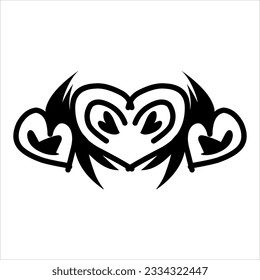 love ornament illustration, valentines day ornament, love icon design with attractive kha carving for valentines celebration