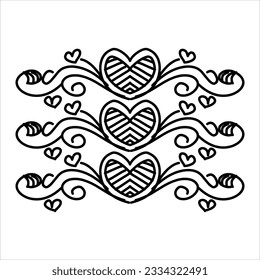 love ornament illustration, valentines day ornament, love icon design with attractive kha carving for valentines celebration