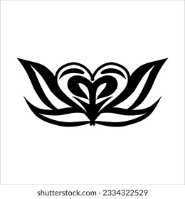 love ornament illustration, valentines day ornament, love icon design with attractive kha carving for valentines celebration