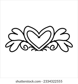 love ornament illustration, valentines day ornament, love icon design with attractive kha carving for valentines celebration