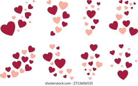 Un Vector de adorno de amor con Elementos de corazón decorativos en un estilo romántico y elegante.
