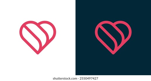 Arte del contorno del amor, logotipo del amor, logotipo del afecto