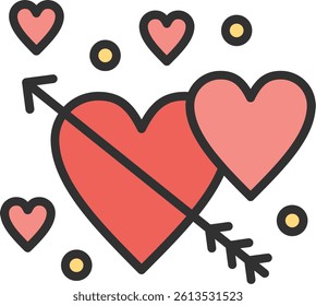 Love Outline Filled Style Icon