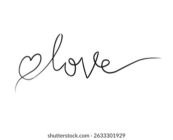 love outline with heart symbol outline design.eps