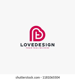 Love outline logo design vector