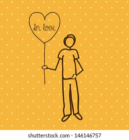 in love over dotted background vector illustration   