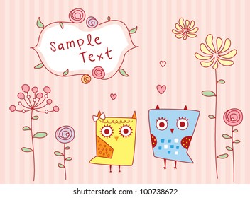 love owl couple card