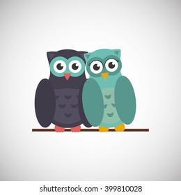 Love with owl design, vector illustration