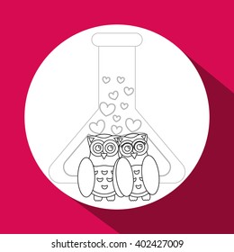 Love with owl design, vector illustration