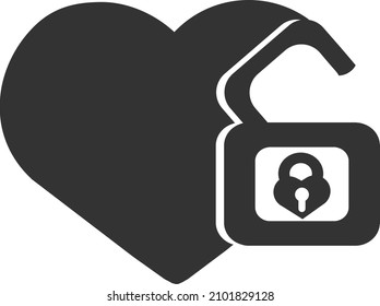 Love pad lock icon vector 