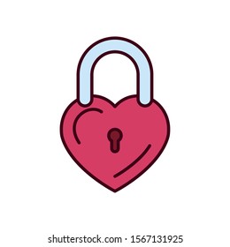Love padlock design, Passion romantic valentines day wedding romance decoration theme Vector illustration