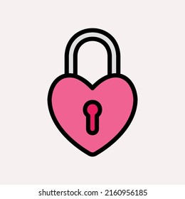 Love padlock icon in flat style, use for website mobile app presentation