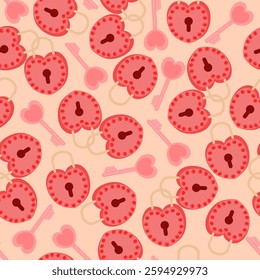 love padlock seamless pattern for fabric, covers, wrapping, backgrounds, wallpapers, etc.