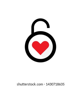 love padlock symbol icon vector illustration