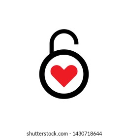love padlock symbol icon vector illustration