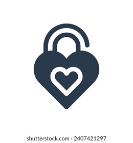 Love Padlock Vector Icon Illustration for Symbolic Locks