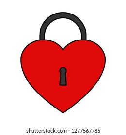 Love padlock vector icon. logo vector