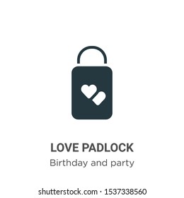 Love padlock vector icon on white background. Flat vector love padlock icon symbol sign from modern birthday and party collection for mobile concept and web apps design.