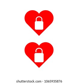 Love Padlock Vector Template Design Illustration