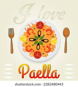 Me encanta la paella, la paella española