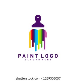 Love Paint Logo Design Concept Vector. Colorful Heart Logo Vector Template
