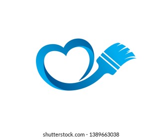 Love Painting Logo Template, Icon, Symbol