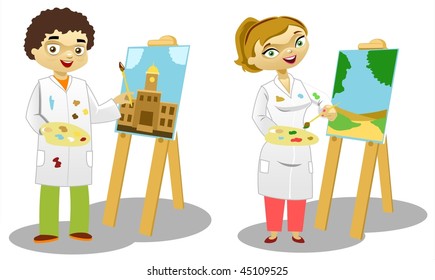 I love Painting-vector