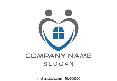love pair human with home icon