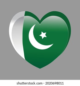 I love Pakistan,flag in heart