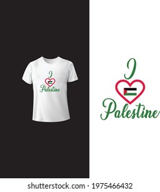 I Love Palestine New T Shirt Design. New minimalist t-shirt design.