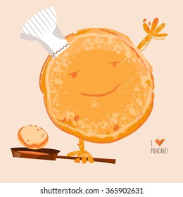 I love Pancakes. Happy Pancake Day! Vector illustration