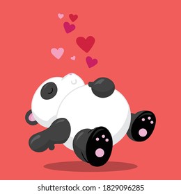 ilustración vectorial de diseño de panda de amor