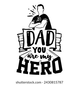 Ich liebe Papa Tochter Silhouette Vektor mit Super Hero Dad Zitat - Logo, Maskottchen, Aufkleber, Clipart, T-Shirt Design Asset