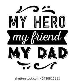 Ich liebe Papa Tochter Silhouette Vektor mit Super Hero Dad Zitat - Logo, Maskottchen, Aufkleber, Clipart, T-Shirt Design Asset