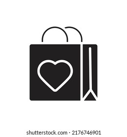 Love Paper Bag Filled Icon Vector Illustration