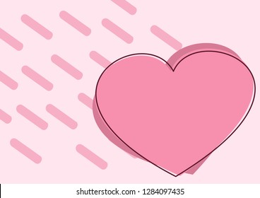 Love paper elements. Illustration of heart symbol. Vector background for Happy Women's, Mother's, Valentine's Day, birthday greeting card, cute paper, modern template design.