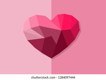 Love paper elements. Illustration of heart symbol. Vector background for Happy Women's, Mother's, Valentine's Day, birthday greeting card, cute paper, modern template design.