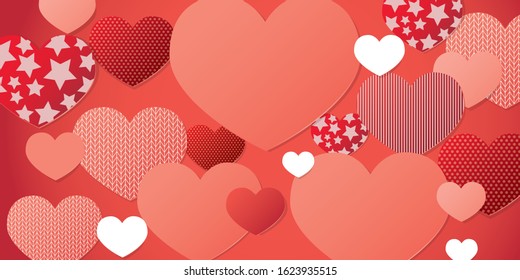 Love paper hearts illustrations background