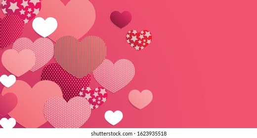 Love paper hearts illustrations background