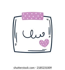 estilo de doodle de notas de papel de amor
