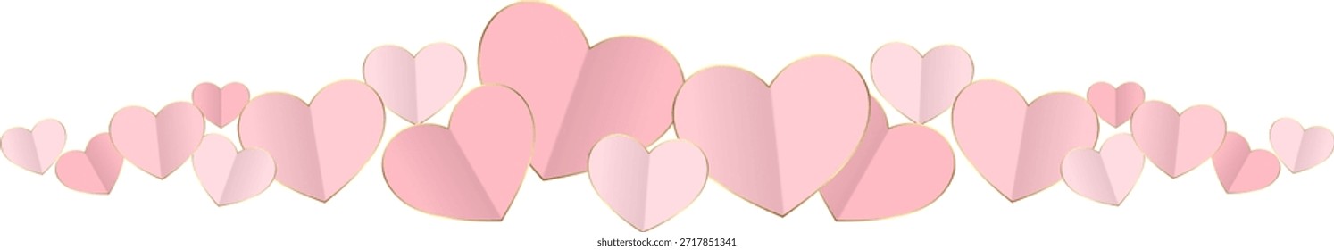 love paper valentine's background vector abstract hearts pink illustration