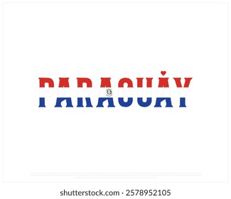 I love PARAGUAY, I love Paraguay typographic design with flag typography and heart on white background, Vector design of I love PARAGUAY, PARAGUAY National Day Design