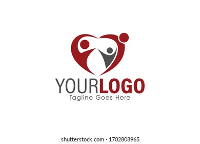 love parenting vector logo template