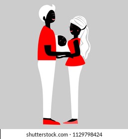 
Love of parents and baby, vector images