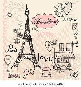 Love in Paris background 