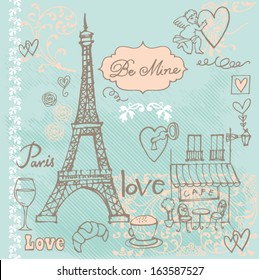 Love in Paris background 